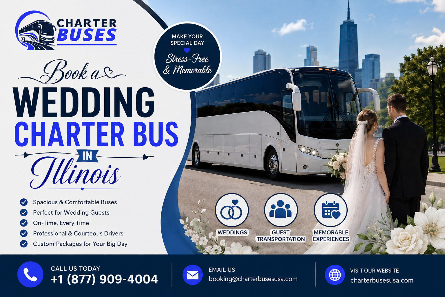Best Weeding Charter Bus Rental Services in Illinois, USA
